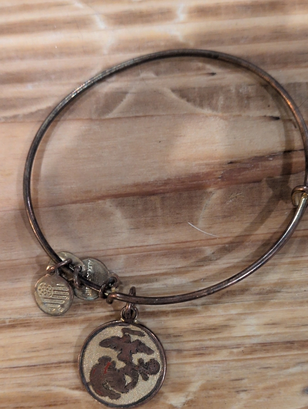 Alex and Ani Gold Marine Corps Emblem Charm Bangle
